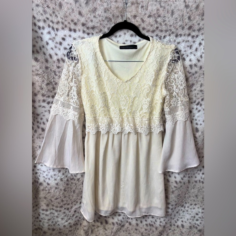 ZANZEA BELL SLEEVE LACE DRESS